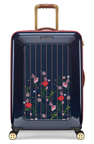 Shop Ted Baker Medium Take Flight Hedgerow 28-inch Hard Shell Spinner Suitcase In Blue