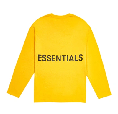 Pre-owned Fear Of God  Essentials Boxy Graphic Long Sleeve T-shirt Yellow