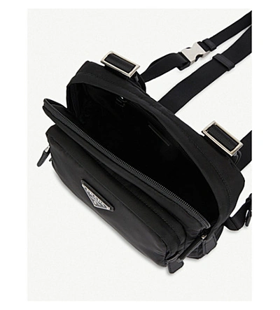 Shop Prada Logo-appliquéd Nylon Chest Rig Bag In Black