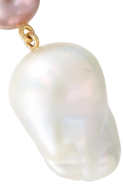 Shop Sophie Bille Brahe Exclusive Venus Rose 14-karat Gold Pearl Earrings
