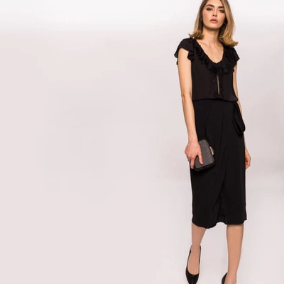 Shop Nissa Black Skirt With Lateral Fold