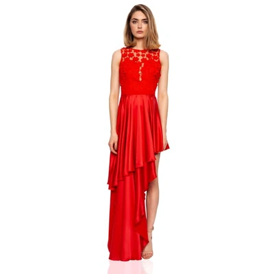 Shop Nissa 3d Floral Lace Asymmetrical Dress