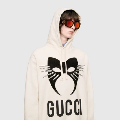 Shop Gucci Manifesto Oversize Sweatshirt In White