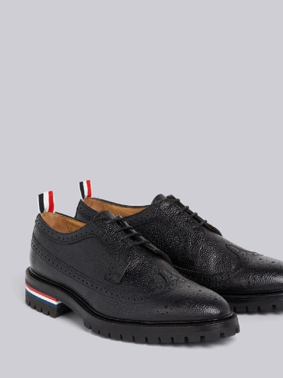 Shop Thom Browne Tri-stripe Heel Brogues In Black