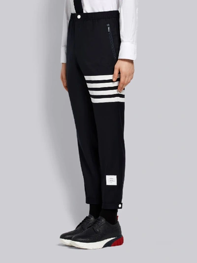 Shop Thom Browne Navy Super 120's Wool Twill 4-bar Track Trouser In Blue