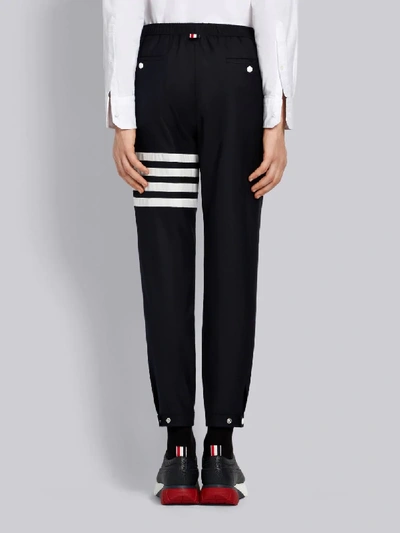 Shop Thom Browne Navy Super 120's Wool Twill 4-bar Track Trouser In Blue