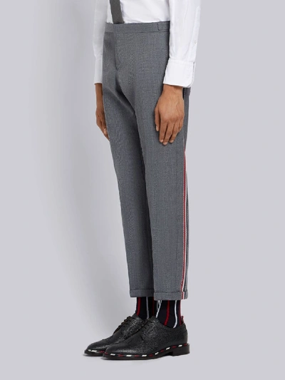 Shop Thom Browne Rwb Stripe Skinny Trouser In Grey