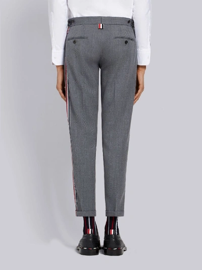 Shop Thom Browne Rwb Stripe Skinny Trouser In Grey