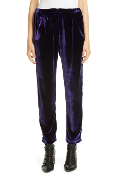 Shop Zero + Maria Cornejo Tabi Velvet Pants In Ultra Violet