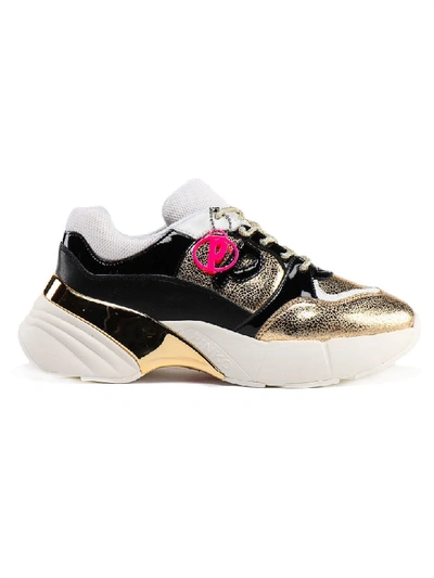 Shop Pinko Olivo Sneaker In Oro/nero