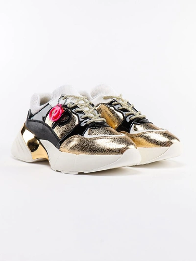 Shop Pinko Olivo Sneaker In Oro/nero