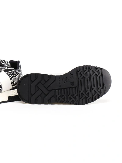 Shop Versace Printed Zebra Sneaker In Bianco Nero