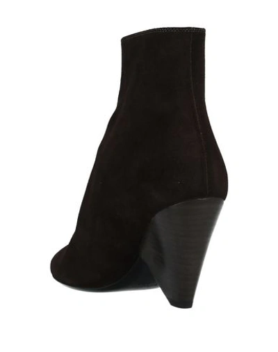 Shop Saint Laurent Ankle Boots In Dark Brown