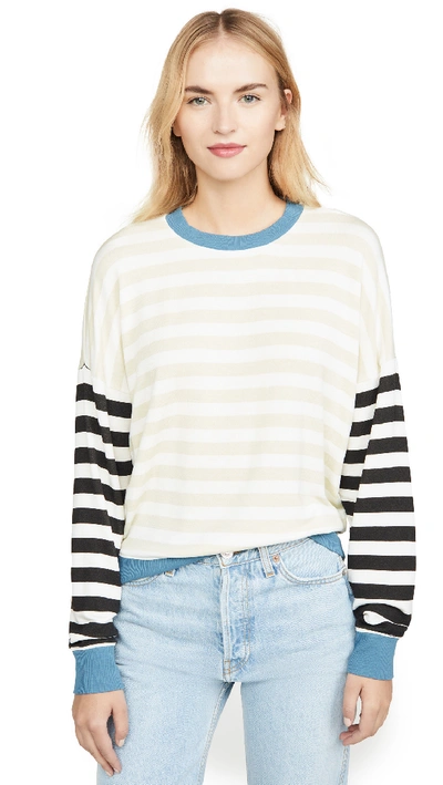 Shop Bldwn Keegan Sweater In Optic White/hemp