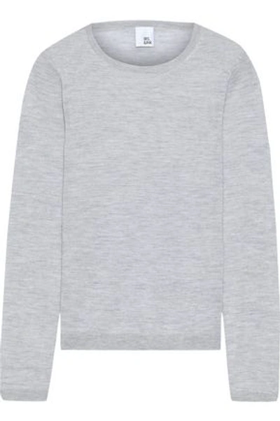 Shop Iris & Ink Lill Cashmere And Silk-blend Sweater In Light Gray