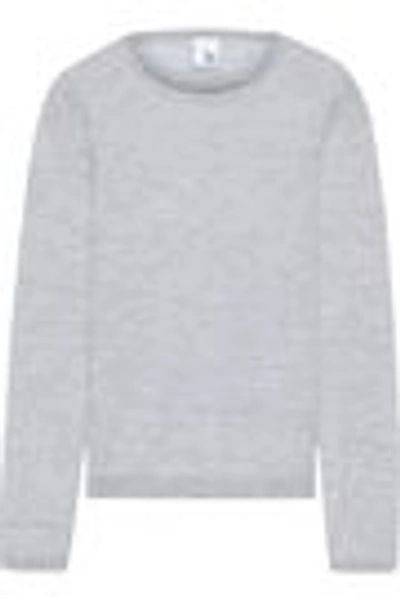 Shop Iris & Ink Lill Cashmere And Silk-blend Sweater In Light Gray