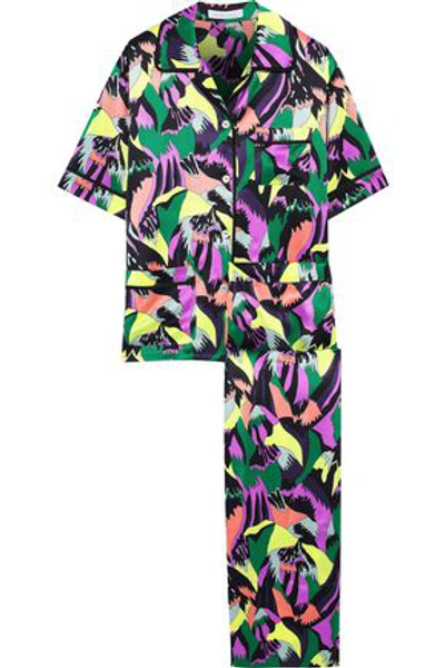 Shop Olivia Von Halle Daria Printed Silk-charmeuse Pajama Set In Multicolor