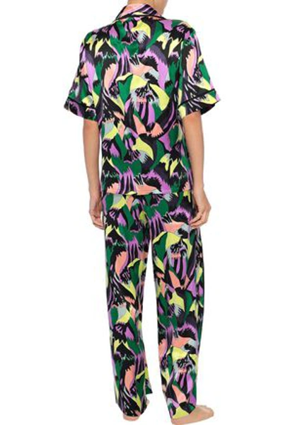 Shop Olivia Von Halle Daria Printed Silk-charmeuse Pajama Set In Multicolor