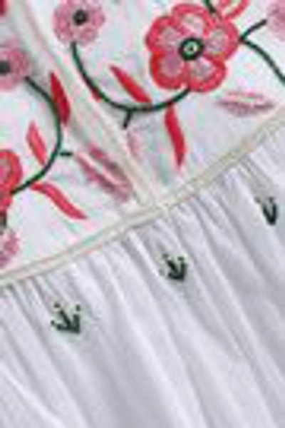 Shop Antik Batik Lilou Embellished Cotton-voile Blouse In White