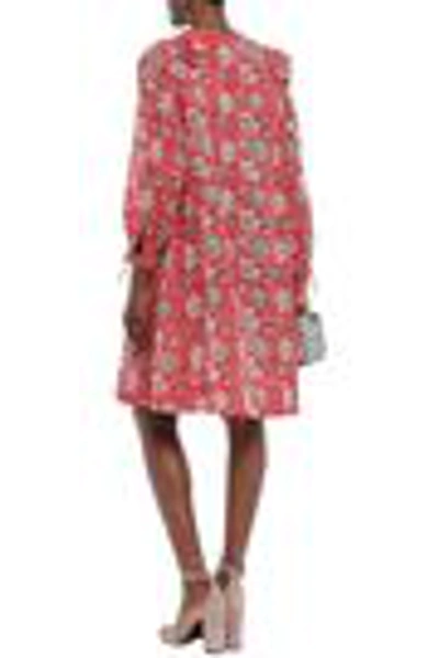 Shop Antik Batik Jody Ruffle-trimmed Cotton-voile Dress In Red