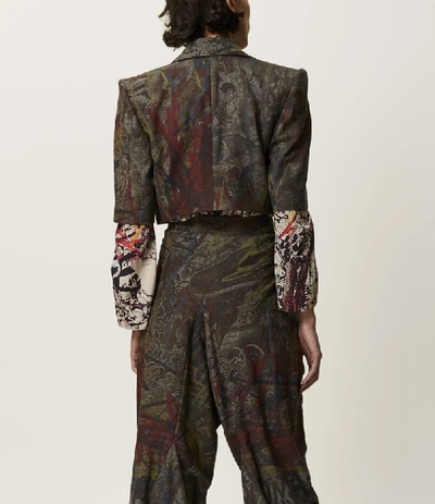 Shop Vivienne Westwood Cropped Jacket New Tapestry Hunt Fire