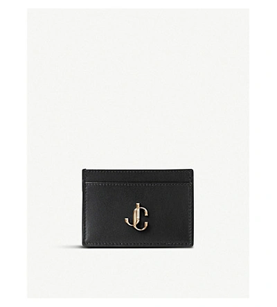 Shop Jimmy Choo Umika Leather Card Holder In Black