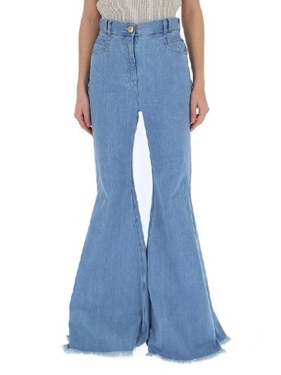 Shop Balmain Classic Flared Jeans In Blue