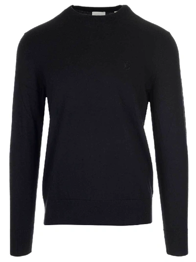 Shop Burberry Logo Crest Sweater In Black