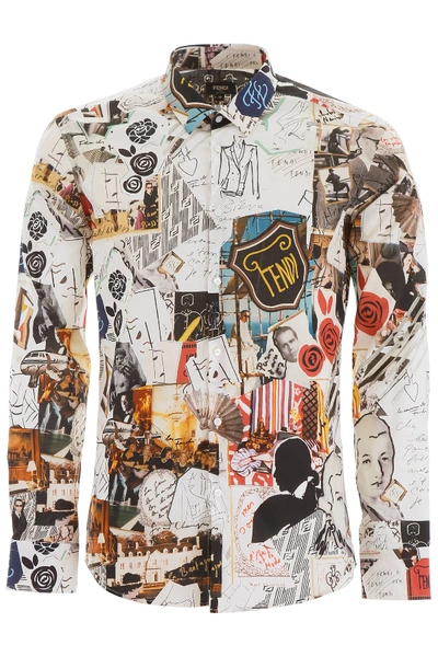 Shop Fendi Karl Kollage Print Shirt In Multi