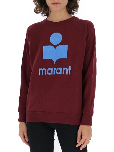 Shop Isabel Marant Étoile Logo Print Crewneck Sweatshirt In Red