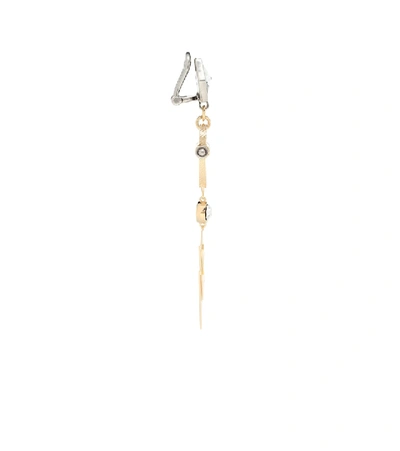 Shop Prada Crystal-embellished Clip-on Earrings In Gold