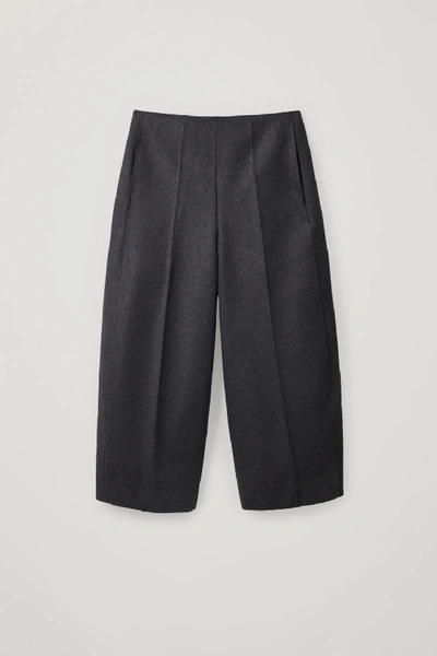 Shop Cos Wool Culottes With Zip Detail In Grey