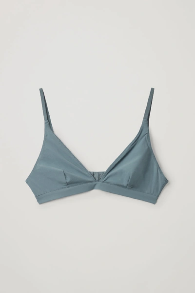 Shop Cos Triangle Microfibre Bra In Turquoise