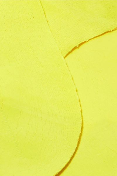 Shop Maria La Rosa Neon Coated Silk-blend Socks In Yellow