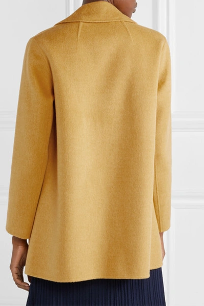 Shop Theory Wool And Cashmere-blend Coat In Mustard