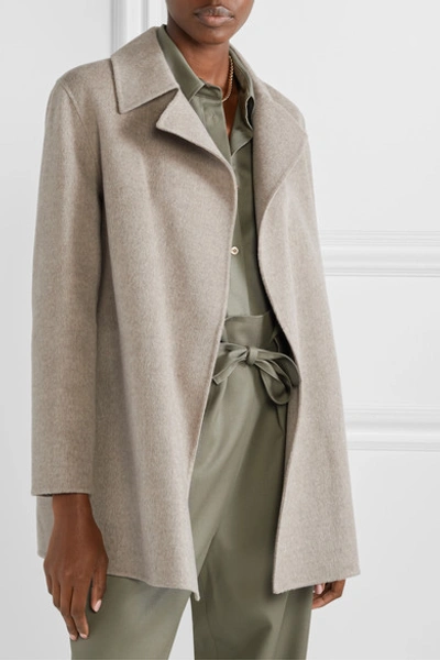 Shop Theory Wool And Cashmere-blend Coat In Taupe