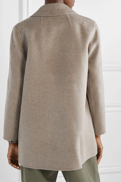 Shop Theory Wool And Cashmere-blend Coat In Taupe
