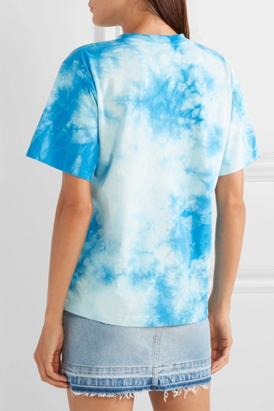 Shop Aries Printed Tie-dyed Cotton-jersey T-shirt In Blue