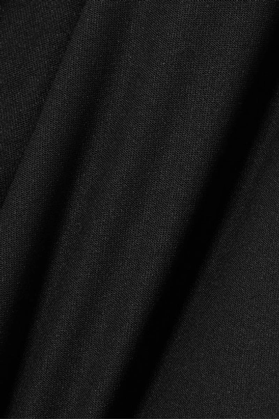 Shop Alix Bijou Asymmetric Stretch-jersey Thong Bodysuit In Black