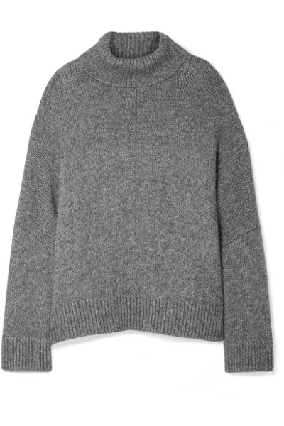 Shop Co Oversized Alpaca And Pima Tton-blend Turtleneck Sweater In Gray
