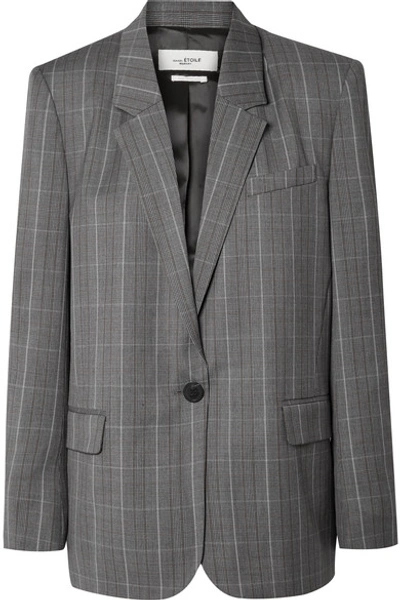 Shop Isabel Marant Étoile Verix Prince Of Wales Checked Wool Blazer In Gray