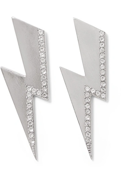 Shop Isabel Marant Flash Silver-tone Crystal Earrings