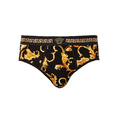 Shop Versace Black Stretch-jersey Briefs