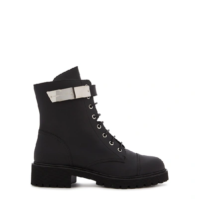 Shop Giuseppe Zanotti 40 Black Leather Ankle Boots
