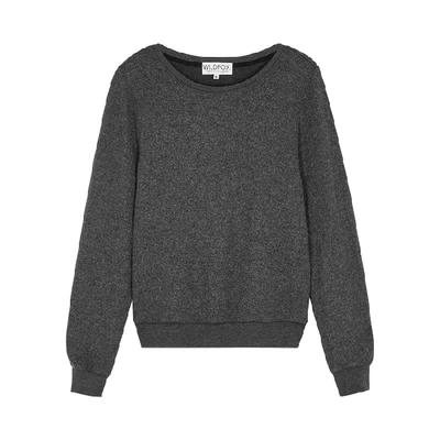 Shop Wildfox Dark Grey Mélange Sweatshirt