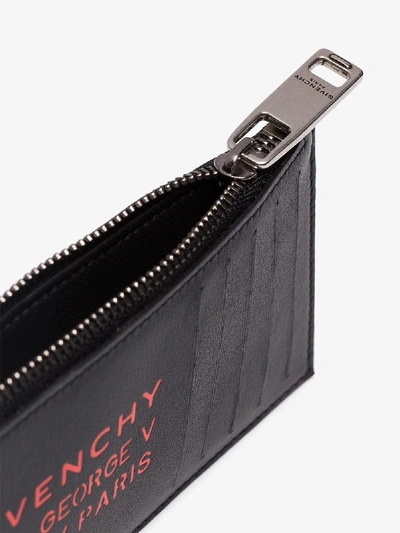 Shop Givenchy Black Address Print Leather Wallet