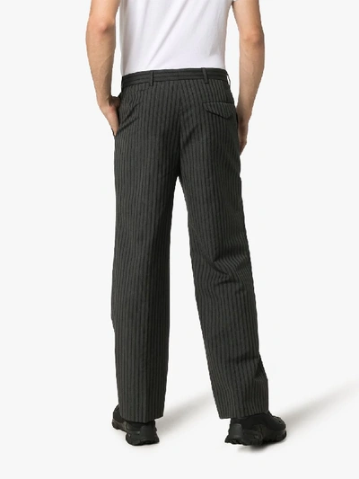 Shop Prada Mens Grey Tailored Wool Trousers