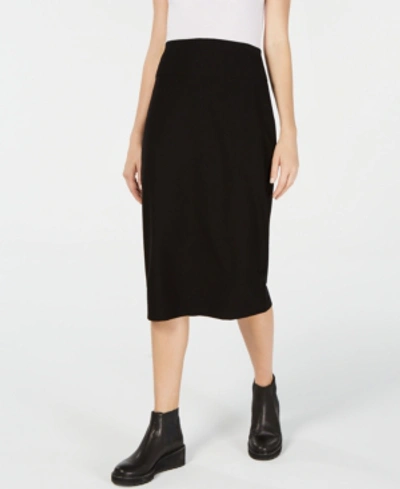 Shop Eileen Fisher Slim Midi Skirt, Regular & Petite In Black