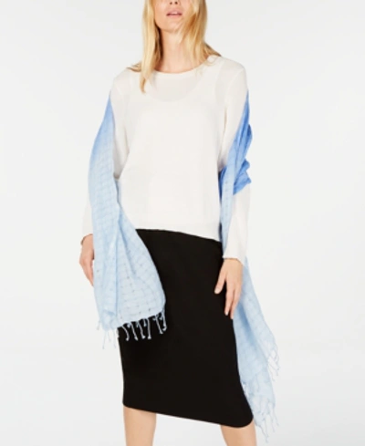 Shop Eileen Fisher Ombre Cashmere-blend Scarf In Horizon