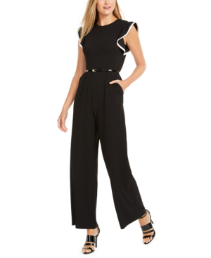 calvin klein black and white jumpsuit